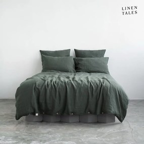 Ciemnozielona lniana pościel dwuosobowa 200x220 cm – Linen Tales