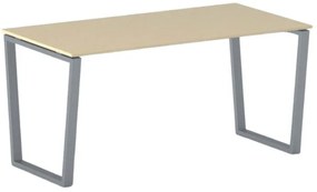 Biurko PRIMO IMPRESS, 160x80 cm, szaro-srebrna podstawa, brzoza