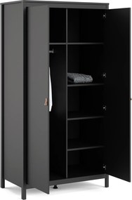 Dwudrzwiowa szafa ubraniowa Madrid 2D czarny mat