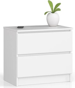Szafka nocna AKORD K60 Biała 60 cm 2 szuflady kolor Biały mat 60x40x55 cm