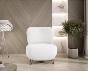 Fotel LUIS skandynawski wolnostojący na metalowych nogach w tkaninie NOW OR NEVER 01