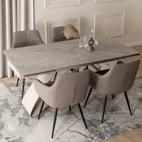 Krzesło Tapicerowane do Salonu PALMA Cappuccino Nowoczesne