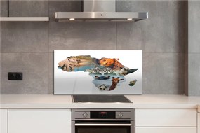 Panel szklany do Kuchni Dzika Fauna: Zebra, Żyrafa i Tygrys