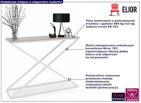 Wąska konsola w stylu skandynawskim biały + dąb sonoma G3-C49