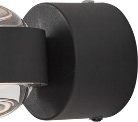 Designerski kinkiet czarny z LED IP44 - Lens
