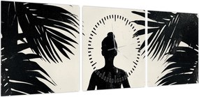 Obraz - Joga (z zegarem) (90x30 cm)