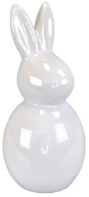 Dekoracje wielkanocne Biały zajączek, ceramika,7,5 x 17,5 x 7,5 cm