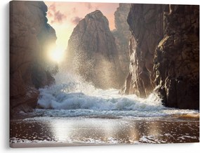 Obraz - Skały i fale oceanu (70x50 cm)