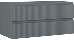 Mexen Rivel szafka łazienkowa podumywalkowa 100 cm, 2 szuflady, ryflowana , grafit mat - 91A20-10047-2-BFF66