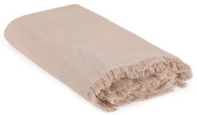 Brązowa narzuta z bawełny z recyklingu 170x205 cm Merlin – Mijolnir