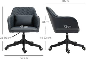 Vinsetto Ergonomiczny fotel biurowy z masażem krzesło obrotowe z funkcją wibracji szary | Aosom PL