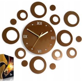 Zegar na ścianę nowoczesny naklejany ozdobne elementy cichy mechanizm loft