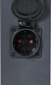 Lampa zewnętrzna ciemnoszara z przydymionym szkłem 80 cm IP44 z gniazdem i czujnikiem ruchu - Malios