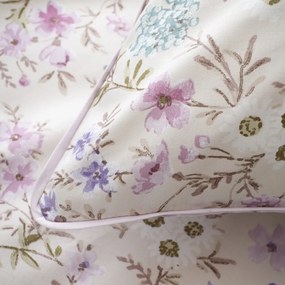 Lawendowo-beżowa bawełniana pościel dwuosobowa 260x220 cm Ditsy Floral – Bianca