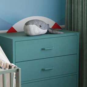 Komoda szafka metalowa morska / turkusowa Modern CARLA, 800 x 1015 x 400 mm