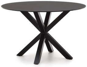 Czarny okrągły stół ze szklanym blatem ø 120 cm Argo – Kave Home