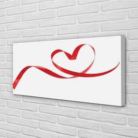 Obraz canvas na ścianę Serce z Czerwoną Wstążką