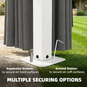 Outsunny Altana ok. 4x3m Wodoodporna Stabilna Zimowa Altana z Moskitierą, 4 ścianami, wentylacją i otworami odpływowymi | Aosom PL