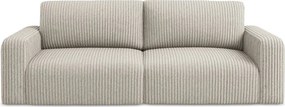 Beżowa sztruksowa rozkładana sofa ze schowkiem 252 cm Kona – Makamii