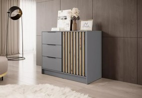 Komoda z lamelami Sophie 105cm szuflady drzwi nowoczesna sypialnia przedpokój