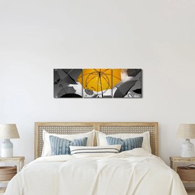 Obraz żółtego parasola (z zegarem) (90x30 cm)