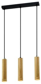 Lampa wisząca w czarno-złotym kolorze z metalowym kloszem 6x46 cm Tubo – Candellux Lighting