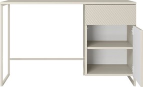Biurko Asha 120 cm z szufladą - kaszmir / kaszmirowy stelaż