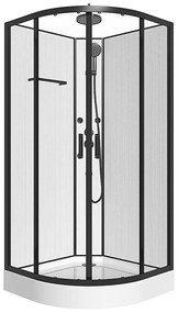 Kabina prysznicowa z hydromasażem z włókna bambusowego - Czarny mat - szer. 80 x gł. 80 x wys. 225 cm - ZALIFA