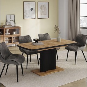 Stół jadalny czarny/złoty dąb 120x80x77.4 fenaro