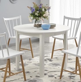 Biały stół rozkładany z okrągłym blatem Ringo