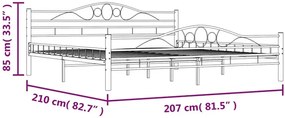 Białe metalowe łózko loftowe 200x200 cm - Frelox