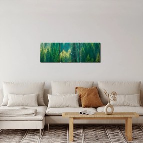 Obraz - Las sosnowy (z zegarem) (90x30 cm)