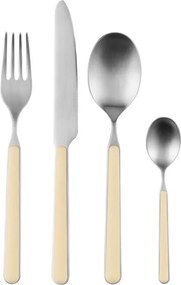 Jasnożółte/w kolorze srebra sztućce 4 szt. ze stali nierdzewnej dla 1 osoby Noli – noo.ma
