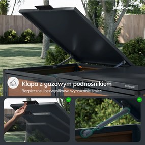 Zabudowa śmietnikowa 120L trzykomorowa, antracyt - orzech