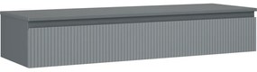 Mexen Rivel szafka łazienkowa podumywalkowa 140 cm z blatem, 1 szuflada, ryflowana , grafit mat - 91A20-14023-1-BFC66