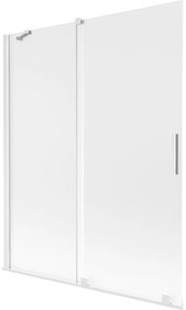 Mexen Velar parawan nawannowy 2-skrzydłowy rozsuwany 140 x 150 cm, szron, biały - 896-140-000-31-20