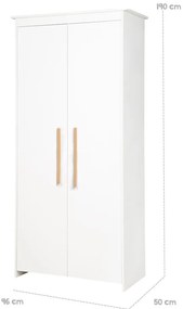 Biała szafa dziecięca 96x190x50 cm Lilo – Roba