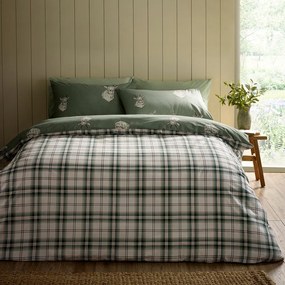 Zielona pościel dwuosobowa 230x220 cm Stag Check – Catherine Lansfield
