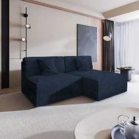 Masseno Narożnik FIORO z funkcją spania i pojemnikiem na pościel Narozniki L, Rozkładana sofa - Niebieski, TILIA 77
