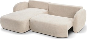 Masseno Narożnik AMICO z funkcją spania i pojemnikiem na pościel Narozniki L, Rozkładana sofa - Beżowy, ABRIAMO 3