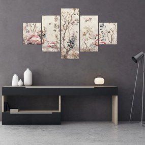 Obraz - Rysunek flamingów (125x70 cm)