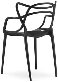 Czarne krzesło minimalistyczne do stołu - Riani 3X