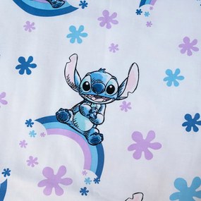 Biała/niebieska bawełniana pościel dziecięca do łóżeczka 135x100 cm Lilo and Stitch "Rainbow" – Jerry Fabrics