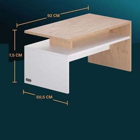 Casaria Stolik konferencyjny SACRAMENTO, 95x55x50cm, biała/brązowa