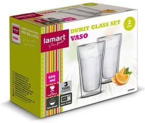 Lamart LT9024 zestaw szklanek Durit Vaso, 450 ml,2 szt.