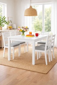 Biały minimalistyczny stół do jadalni E1-P22