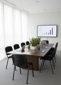 Szare Metalowe Sztaplowane Krzesło Konferencyjne Iso B7-T98