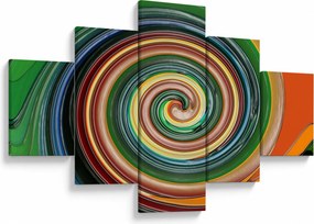 Abstrakcyjny obraz - kolorowa spirala (125x70 cm)