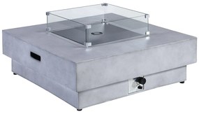 Stolik kwadratowy z paleniskiem gazowym z MGO imitującego beton - SEROZA