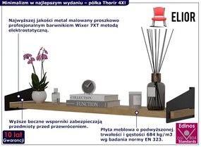 Industrialna półka ścienna czarny + dąb artisan Marea